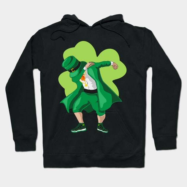 Dabbing Leprechaun Shamrock Paddy Day Hoodie by Xeire